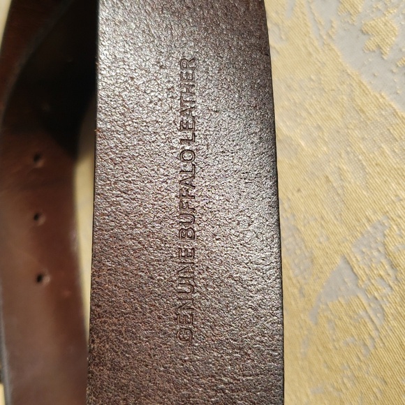 Banana Republic Belt Mens 30" Genuine Buffalo Leather Brown Brass Buckle - Picture 4 of 6